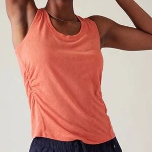 Athleta NWT Breezy Ruched Tank soft persimmon XL